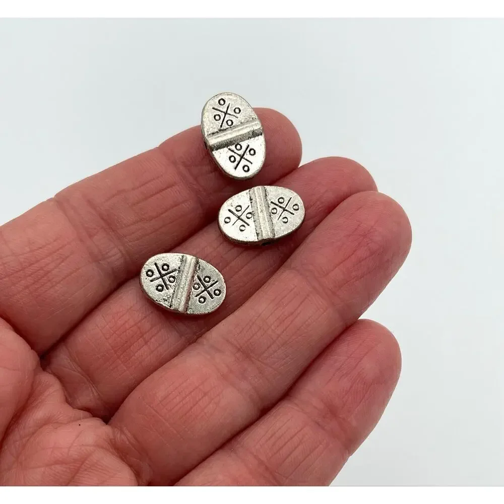 Silver Tone Beads for Jewelry Making Lot 2 lbs 5.4 oz Tube Oval Circle Flower